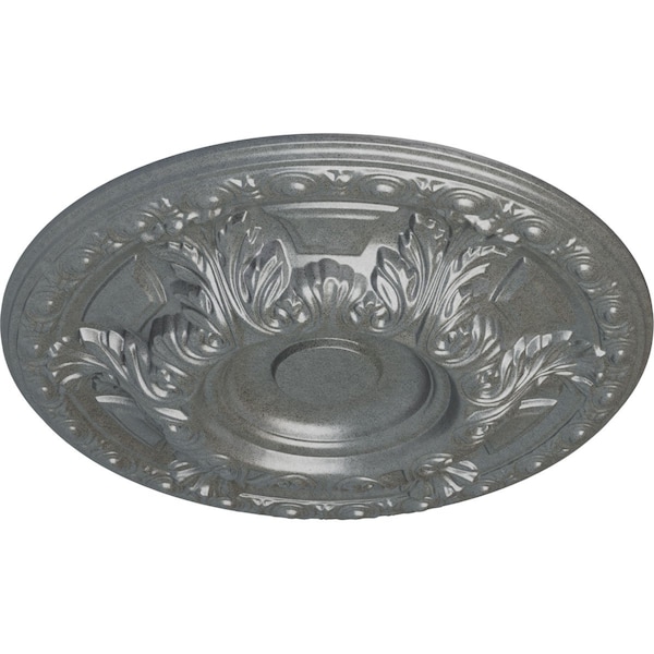 Granada Ceiling Medallion (Fits Canopies Up To 7 1/8), Hand-Painted Platinum, 23 1/2OD X 2 3/4P